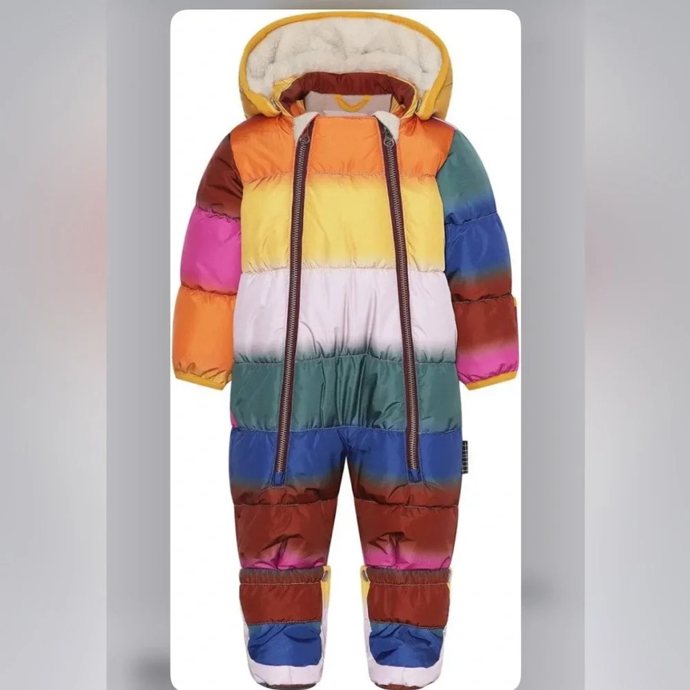 Molo Multicolor Hebe Glowy Rainbow Puffer Snowsuit - Picture 4 of 13